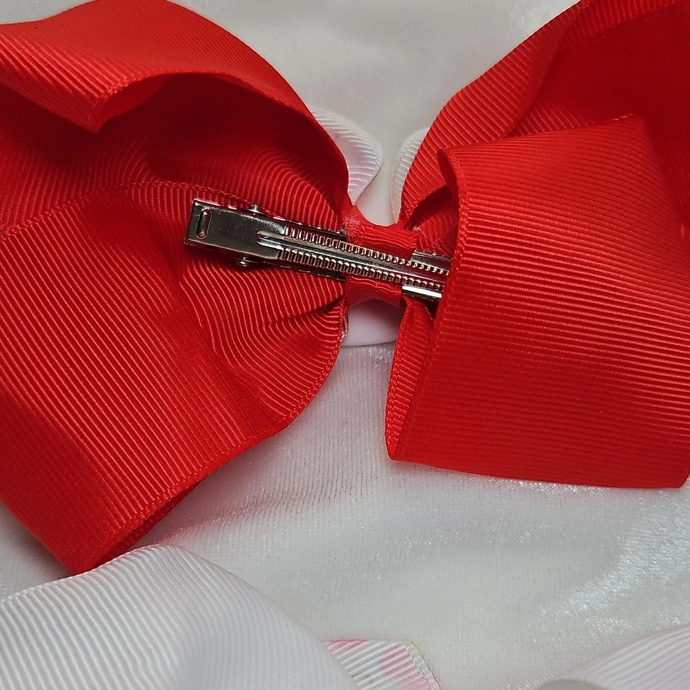 Girl's Set of 2 Hello Kitty Hairbows Hair Accessories Clip On NWOT Red White